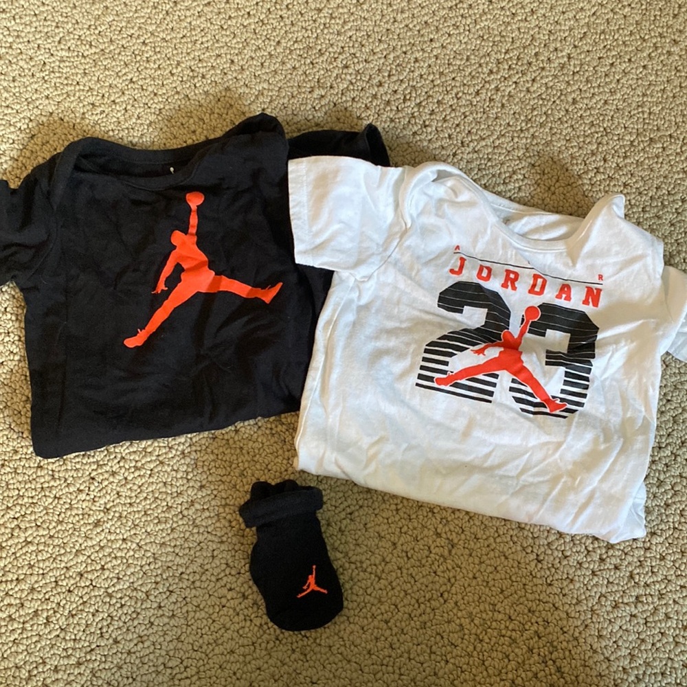 Set of 2 Brand Jordan Onesies with Socks